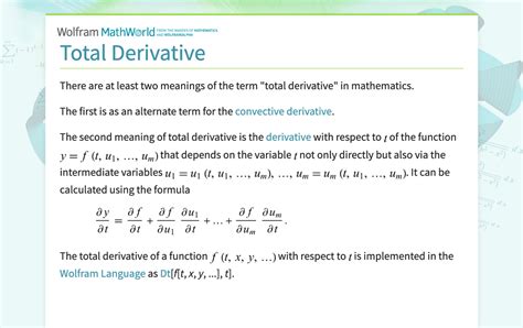 Image result for Total derivative Examples