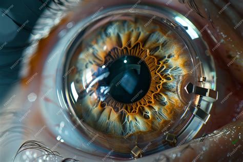 Closeup of a Human Eye with Artificial Lens Implant | Premium AI ...
