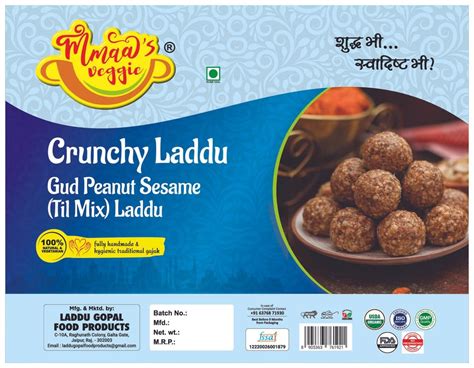 Mmaa's Veggie Crunchy laddo - gajak laddu - desi ghee laddo - peanut ...