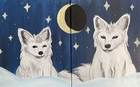 Parent & Me - Winter Wolf - Grape Kids Paint Class, Painted Grape ...