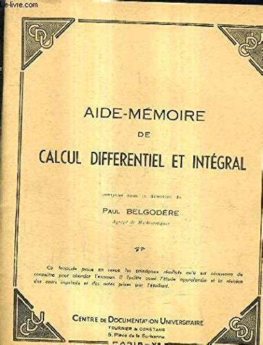 Amazon.in: Buy AIDE MEMOIRE DE CALCUL DIFFERENTIEL ET INTEGRAL. Book ...