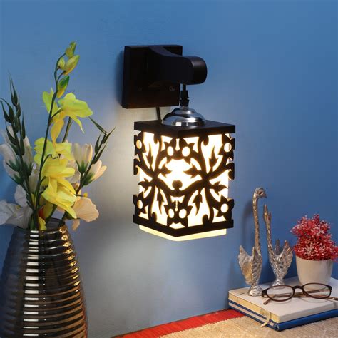 Black Wood Wall Light - RA-125-1W - Included Bulb