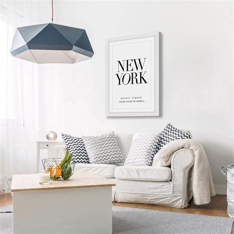 New York Coordinates // Framed Print (12"W x 18"H x 1.5"D) - Marmont ...