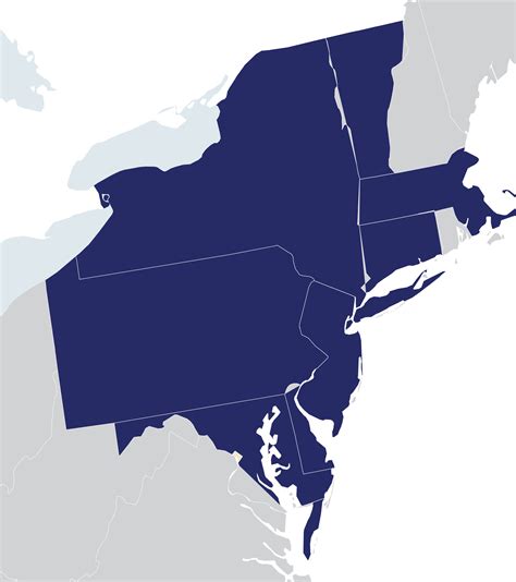 Northeastern Us Map Blank