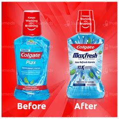 Colgate Maxfresh Plax Peppermint Flavour Mouth Wash 500 Ml - Uses, Side ...