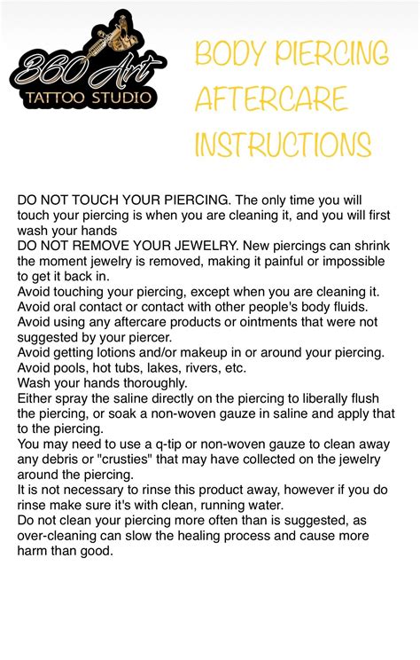 Tattoo aftercare instructions printable - Bronctattooaus.com