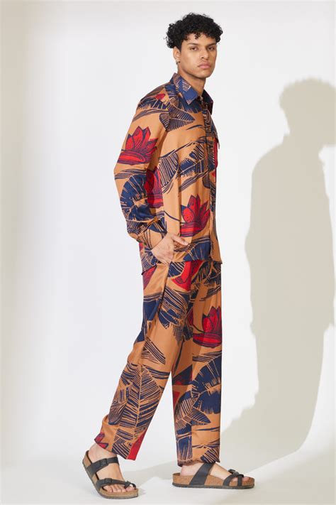 Koai - Rust and Red Floral Pants - Elahe