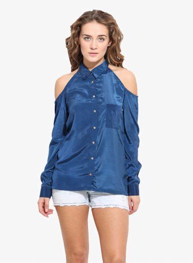 Blue Crepe Shirt buy in Gurgaon