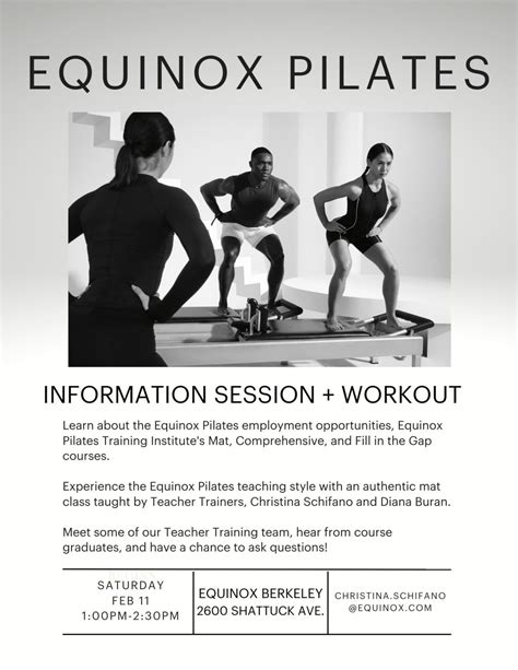 What a great lineup of teachers and a great opportunity to experience Pilates at Equinox. | Sue ...