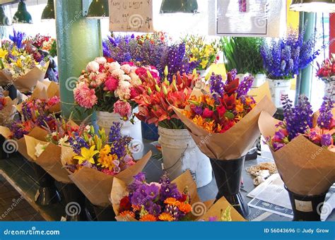Bouquets of Fresh-cut Flowers Stock Photo - Image of flowers, flower ...