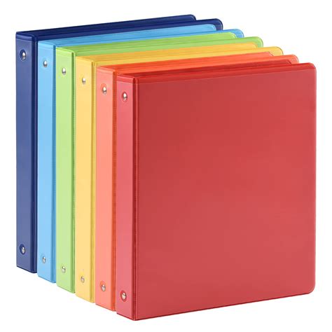 Amazon.com : 1-inch 3 Ring Binder with 2 Interior Pockets, 1'' Basic ...