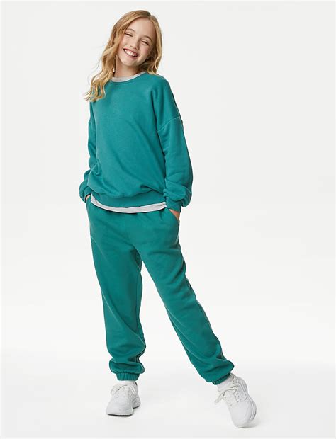 Buy Cotton Rich Plain Sweatshirt (6-16 Yrs) at Marks & Spencer