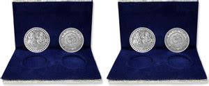 RELBEES Silver plated coin with velvet gift box(pack of 2) Silver ...