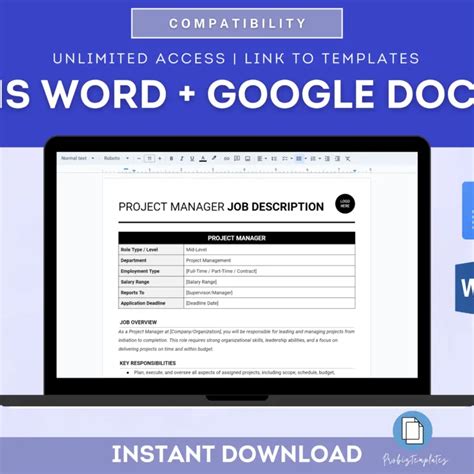 Image result for Project Manager Job Description Sample