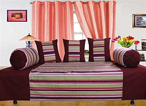 Dekor World Multi Stripe Diwan Set-Pack of 6 Pcs : Amazon.in: Home ...
