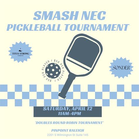 SMASH NEC Pickleball Tournament , Pin Point Indoor Pickleball & Golf ...