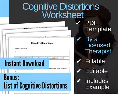 Image result for Cognitive Distortions Worksheet