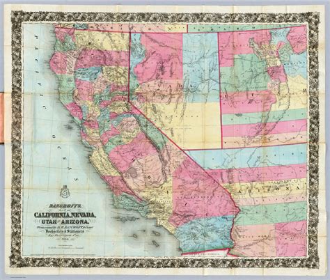 Bancroft's Map Of California, Nevada, Utah And Arizona. - David Rumsey ...