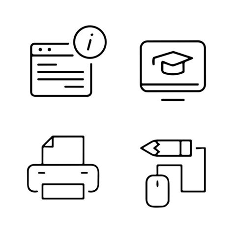 Education seminar online learning webinar editable stroke outline icons ...