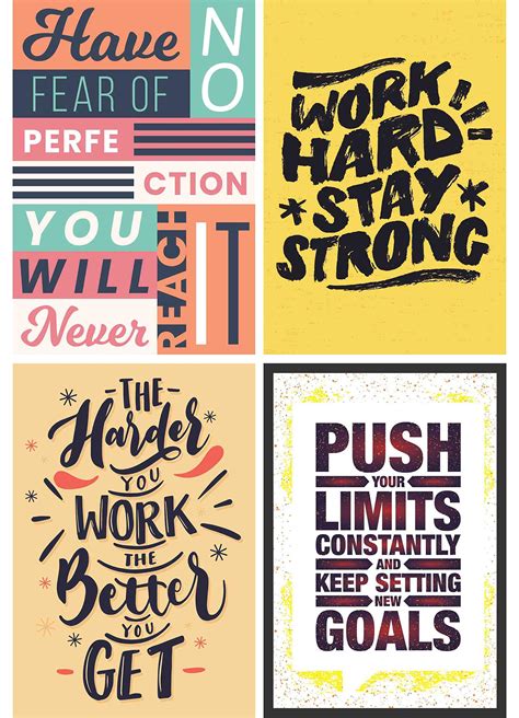 Craft Qila Workhard Inspirational Motivational Self Adhesive Posters ...