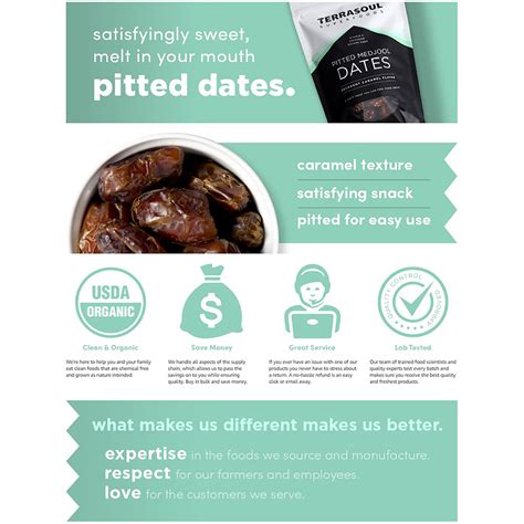 Terrasoul Superfoods Organic Pitted Medjool Dates, 1.5 Lbs - Pits ...