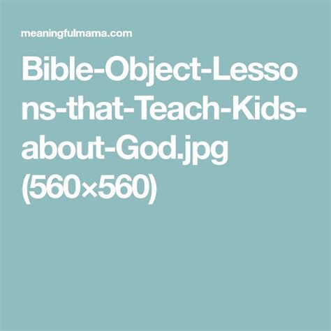 Image result for Christian Object Lessons