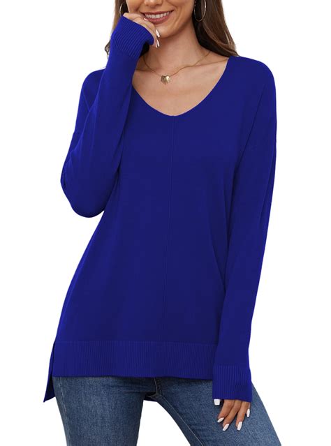 Uvplove V Neck Sweaters for Women Fall Lightweight Knit Pullover ...