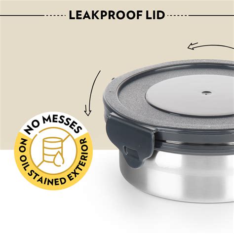 Buy Feast Stainless Steel Lunch Box, Round x 3 (Tall) at Best Price ...
