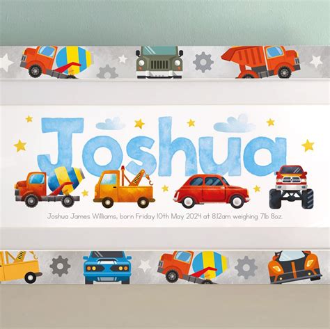Customise - Cars & Trucks Name Prints | Name Gifts for Boys ...