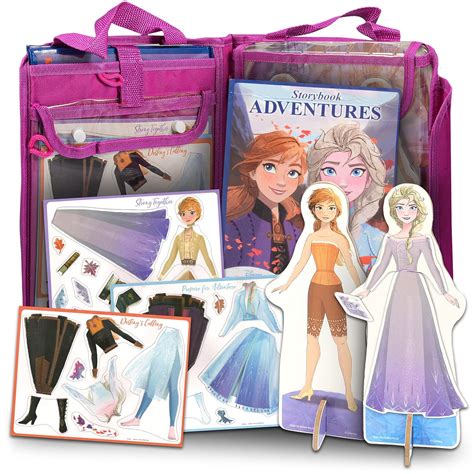 Disney Frozen Magnetic Dress Up Doll Figures with 29 Magnetic Wardrobe ...