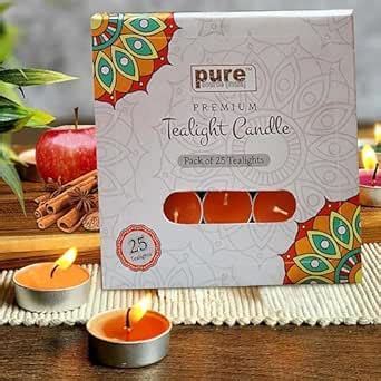 Pure Source India metal Scented Tea Light Apple Cinnamon Smokeless ...