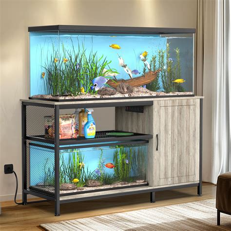 Buy Tatub 55-90 Gallon Aquarium Stand with Power Outlets, Large Fish ...