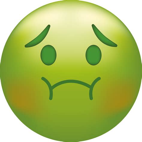Holding back vomit emoji. Green emoticon face, disgust 22461931 Vector ...