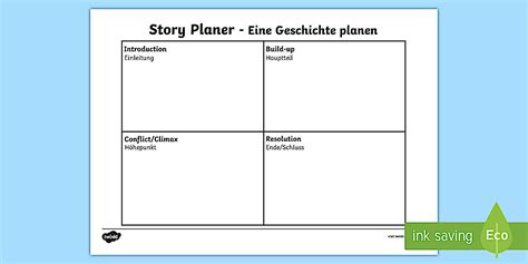 Simple Story Planning Frame Writing Frames - English/German