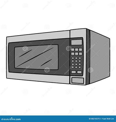 Microwave Oven Cartoon Drawing Stock Vector - Illustration of display ...
