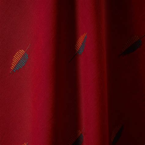 Red Prewashed Cotton Jacquard Fabric