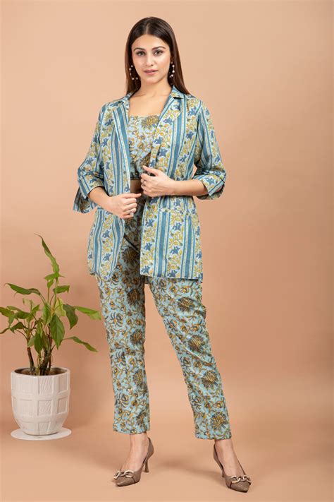 Blue Summer Blazer Co-ord Set – Pynkposh