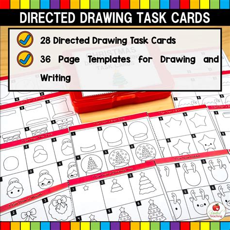 Christmas Directed Drawing Task Cards - United Teaching