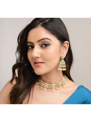 Buy LAIDA Gold Plated Stone Studded Jewellery Set Online
