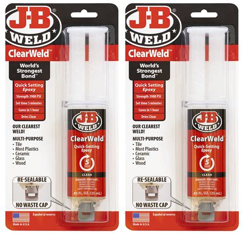 Snapklik.com : J-B Weld ClearWeld 5 Minute Epoxy