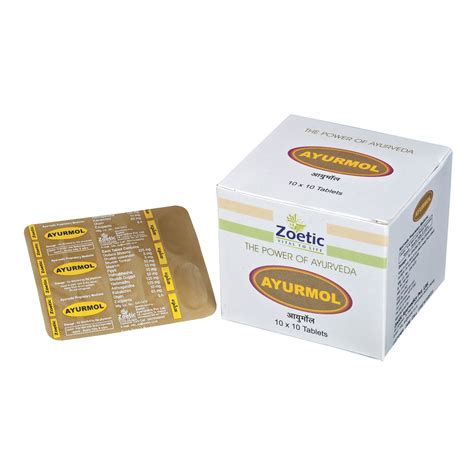Buy Alternate Medicine and Healthcare Products Online | Zoetic Ayurmol Tablet - 100 Tablets (10x10)