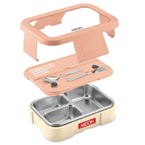 Buy MILTON Ethan 3 Inner Stainless Steel Tiffin Box for School, 3 ...