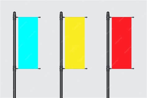 Set of colored banner flags | Premium Vector