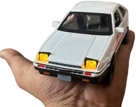 1:28 Initial d Toyota ae86 Alloy diecast car Model (Black Hood+White ...