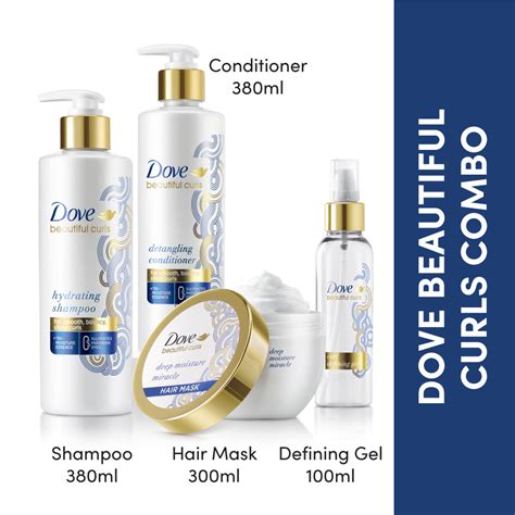 Dove Beautiful Curls Shampoo 380ml, Conditioner 380ml, Hair Mask 300ml