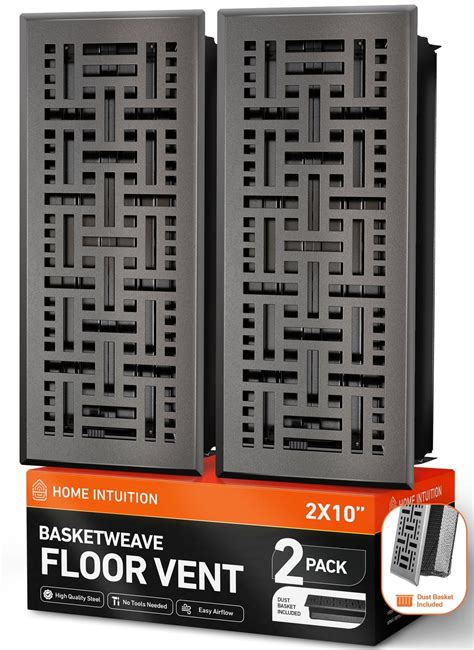 2-Pack Basketweave 4" X 14" Floor Vent Covers Register With Mesh Net ...