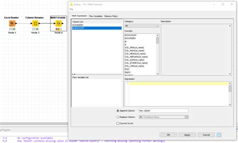 Image result for How to Use Math Formula Node in KNIME