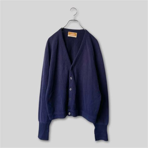 70s “JANTZEN” knit cardigan / 古着 ジャンセン アクリル ニット カーディガン ネイビー | 古着屋 MIRAGE