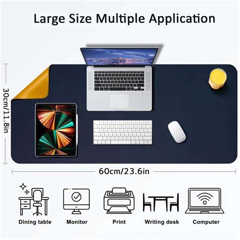 SYGA Desk Pad Protector Waterproof PU Desk Mat for Office & Home Non ...