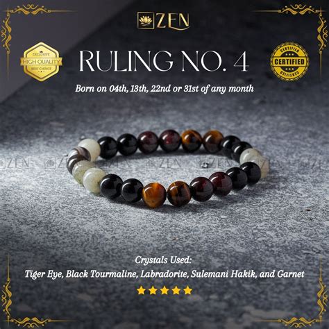 Ruling Number 4 Bracelet | The Zen Crystals